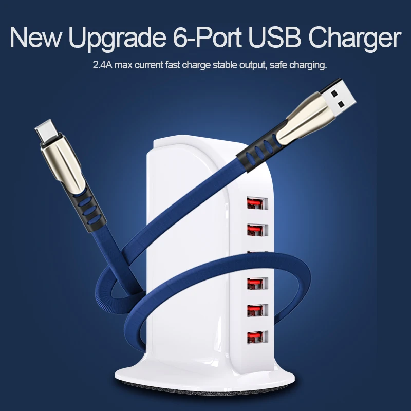 IHaitun 6 портов 6A 30 Вт USB зарядное устройство Быстрая зарядка 3 0 смартфон планшет для