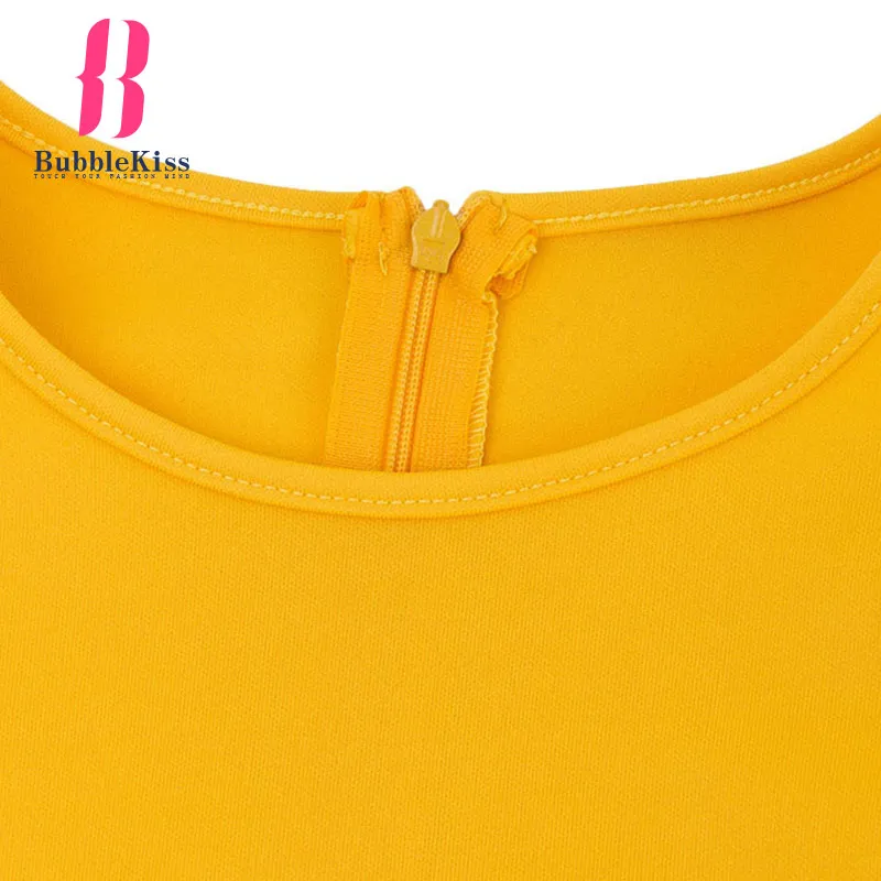Бабочка рукавом Твердые Bodycon платье Bubblekiss короткий рукав повседневные летние