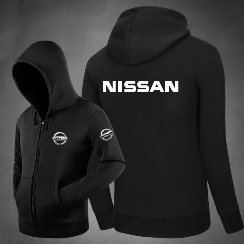 Новинка зимы Мужская толстовка на молнии Nissan мужская повседневная с капюшоном