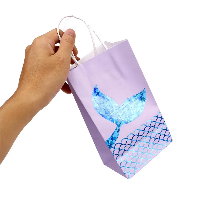 2 шт. модный бумажный мешок с хвостом русалки крафт-бумажный Подарочная сумка для