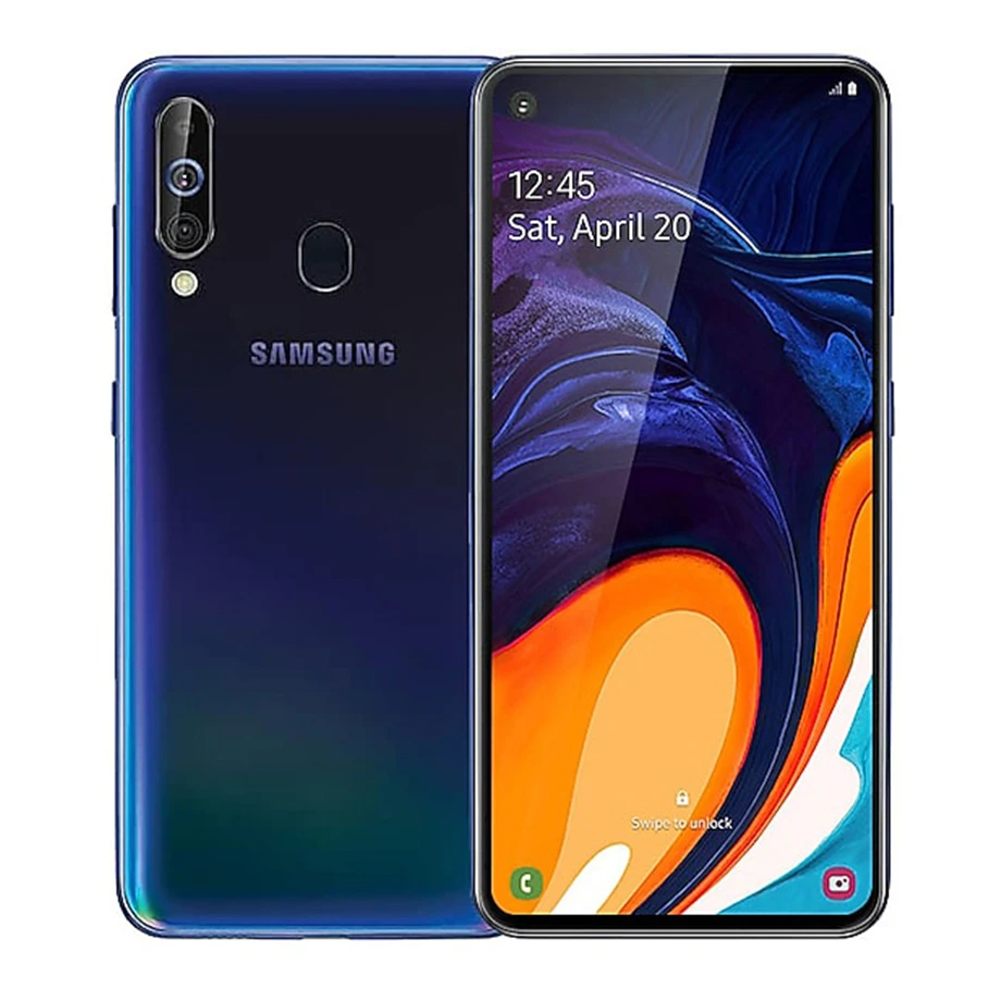 Мобильный телефон samsung Galaxy A60 A6060 Android, две sim-карты, четыре ядра, Snapdragon675, 6,3 дюймов, 6 ГБ ram, 64 ГБ rom, 3 тыловые камеры NFC