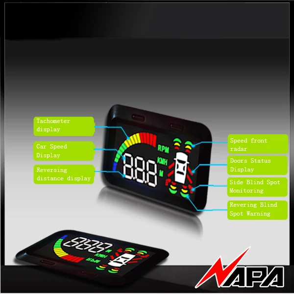 Автомобильный парковочный датчик hud с дисплеем на лобовом стекле передний