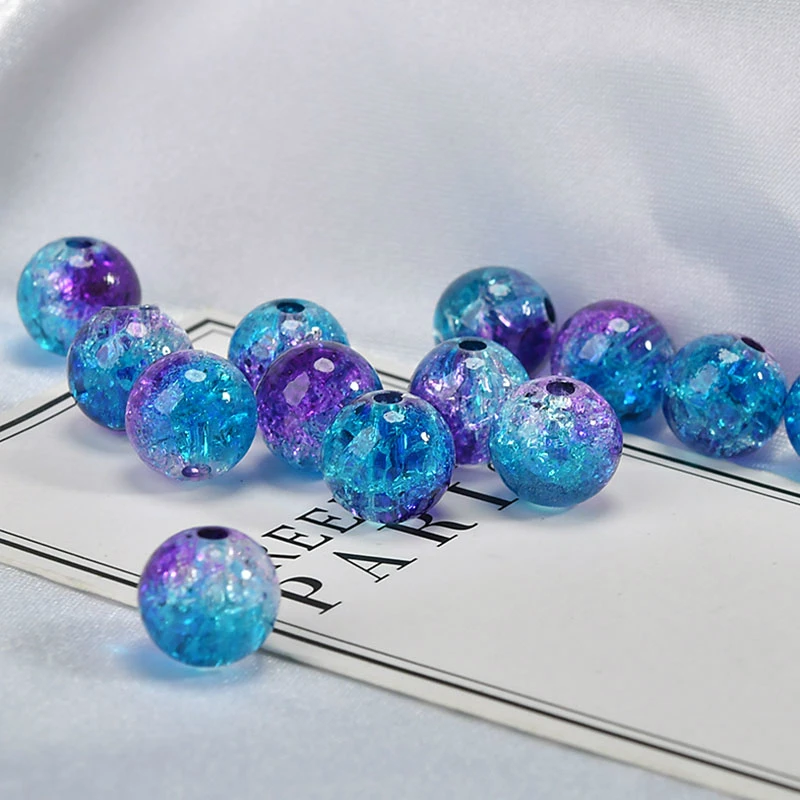 Двухцветные ледяные трещины перфорированные бусины ручной работы для взрослых