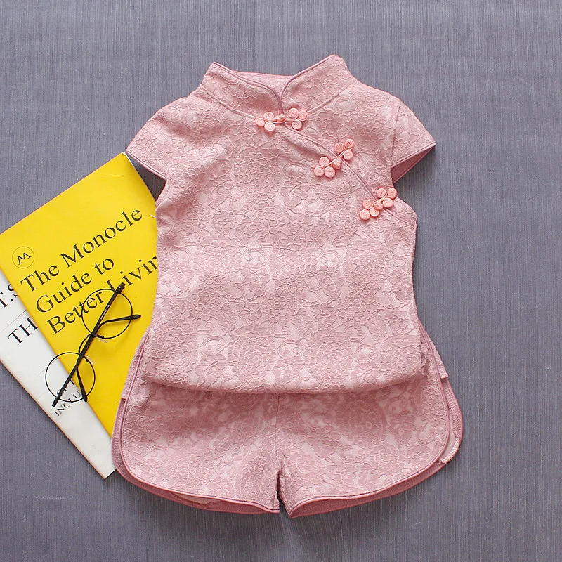 Комплект летней одежды для новорожденных девочек Модная хлопковая одежда Чонсам