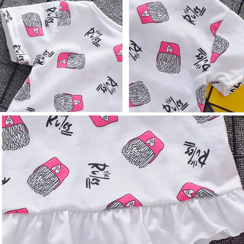 Летняя одежда для детей футболка с коротким рукавом и принтом + шорты