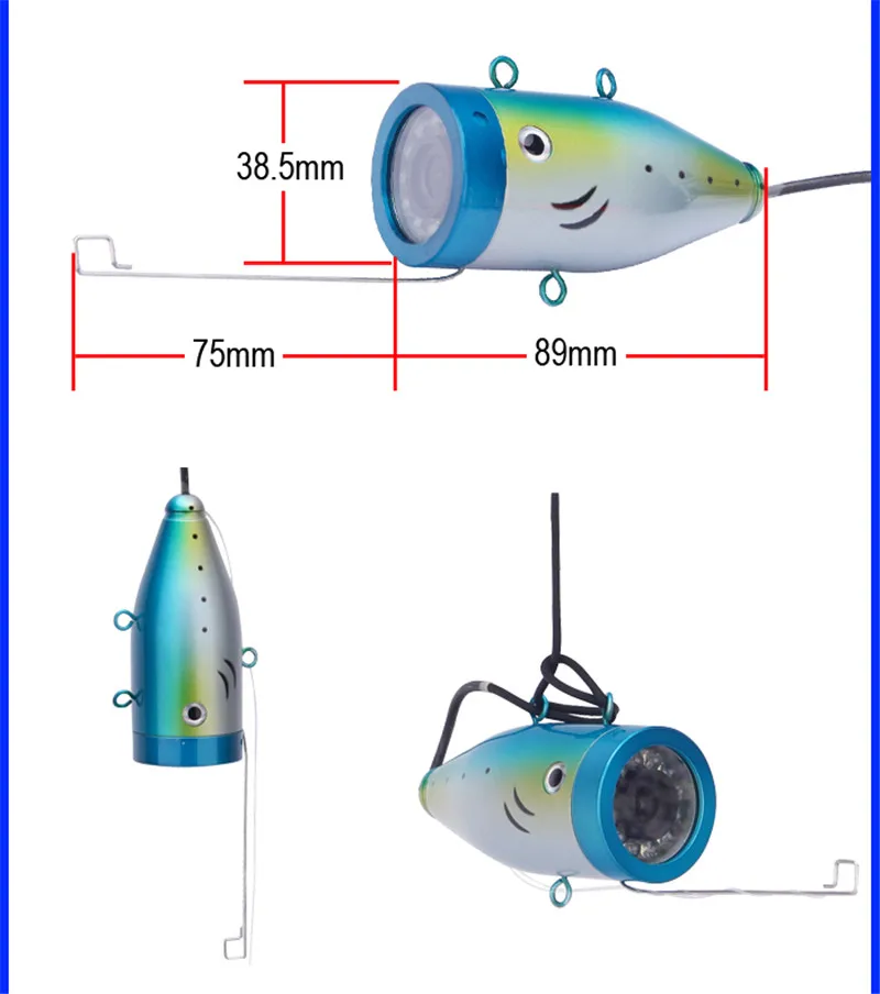 Fish Finder Underwater Camera 7'' 1000TVL HD Waterproof Ice Fishing 12 PCS White Lamp For | Спорт и развлечения