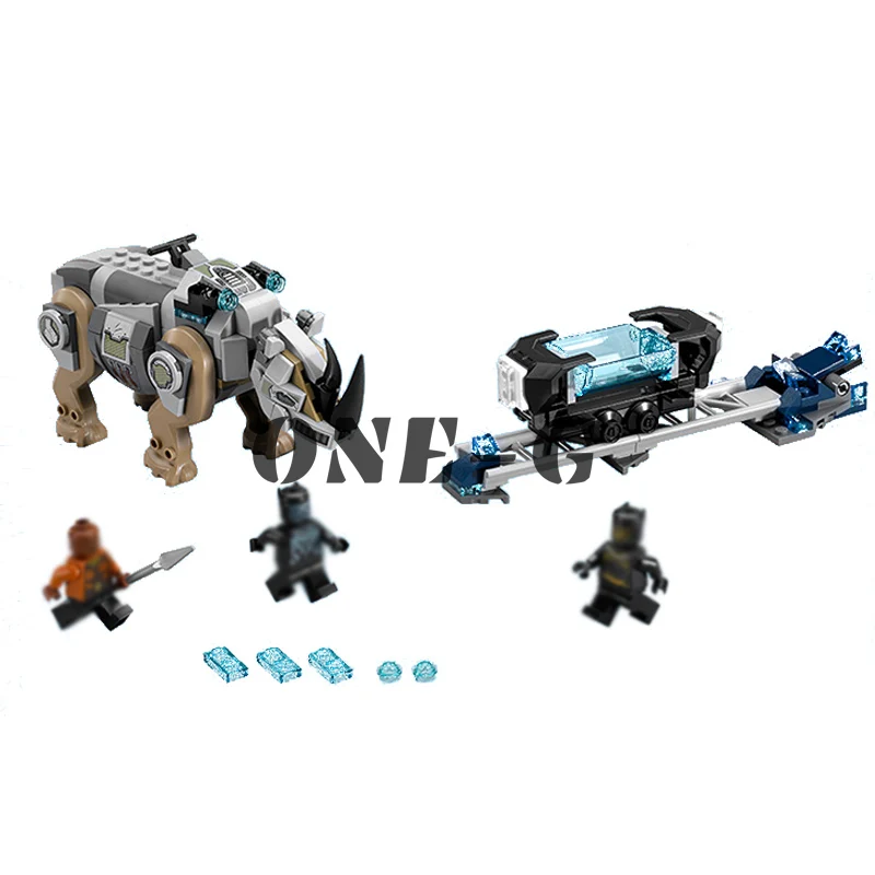 Совместимость с legoinglys Marvel 76099 строительные блоки 07100 256 шт кирпичи Rhino Face Off by the Mine