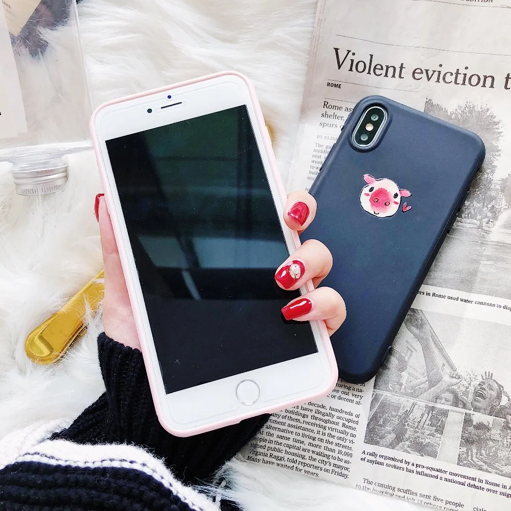 Простой рельефный мягкий чехол из ТПУ для Apple iPhone XS Max XR X 6S 7 8 Plus |