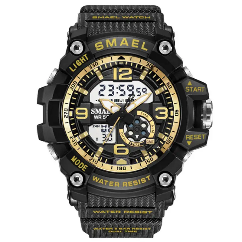 black gold SMAEL новые модные женские спортивные цифровые часы мужские водонепроницаемые военные детские Студенческие часы женские кварцевые часы Relogio Feminino - Цвет: black gold