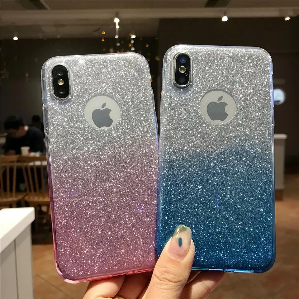 Блестящая текстура градиентный чехол для iphone X блестящий XR XS MAX 6s 7 8 Plus Huawei P20 Lite P30