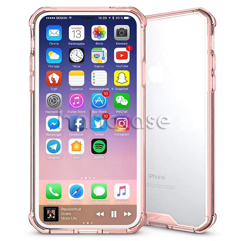 Прозрачный ударопрочный акриловый чехол для iPhone 11 Pro Max XS XR X 8 7 6 6S Plus гибридная