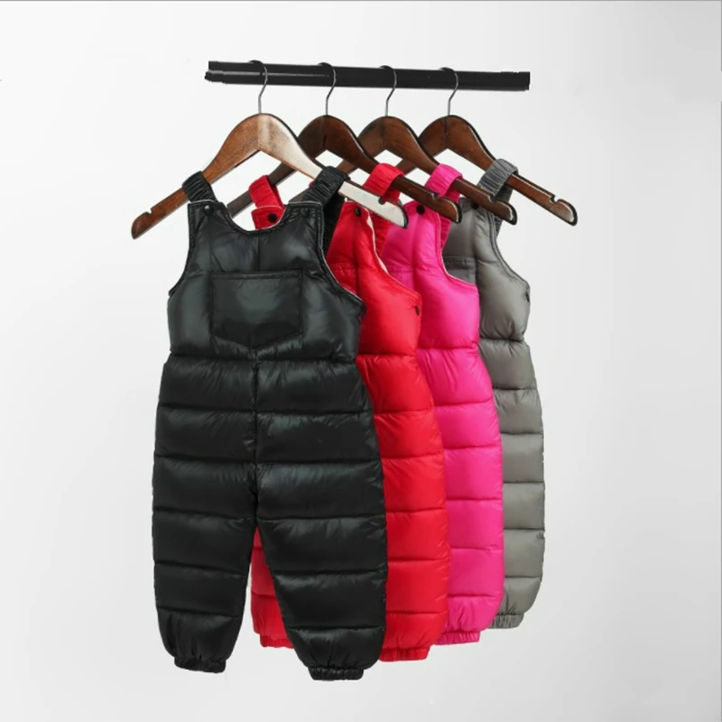 

Children's Down Belt Trousers Baby Boys and Girls Warm Belt Trousers Thicken Down Trousers for Middle and Big Children in Winter