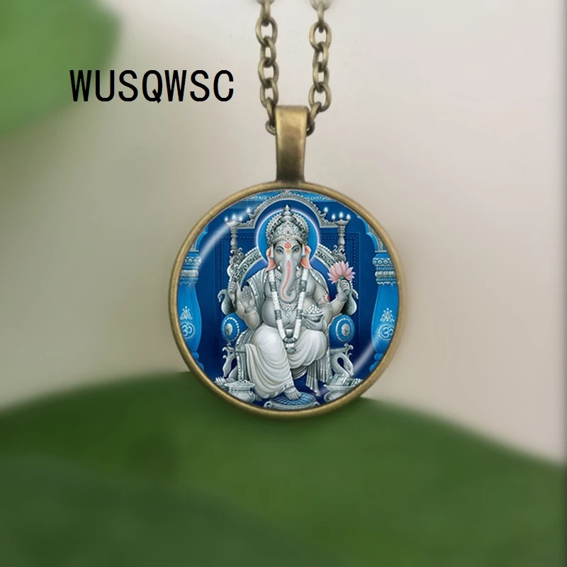 WUSQWSC Lord Ganesh Ganesha Necklace God of Luck Pendant Hindu Elephant Buddha Meditation Spiritual Jewelry |