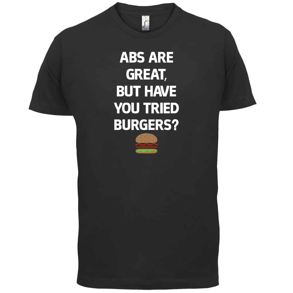 Abs отлично Burgers Мужская футболка забавная/Диета/здоровая Футболка с принтом