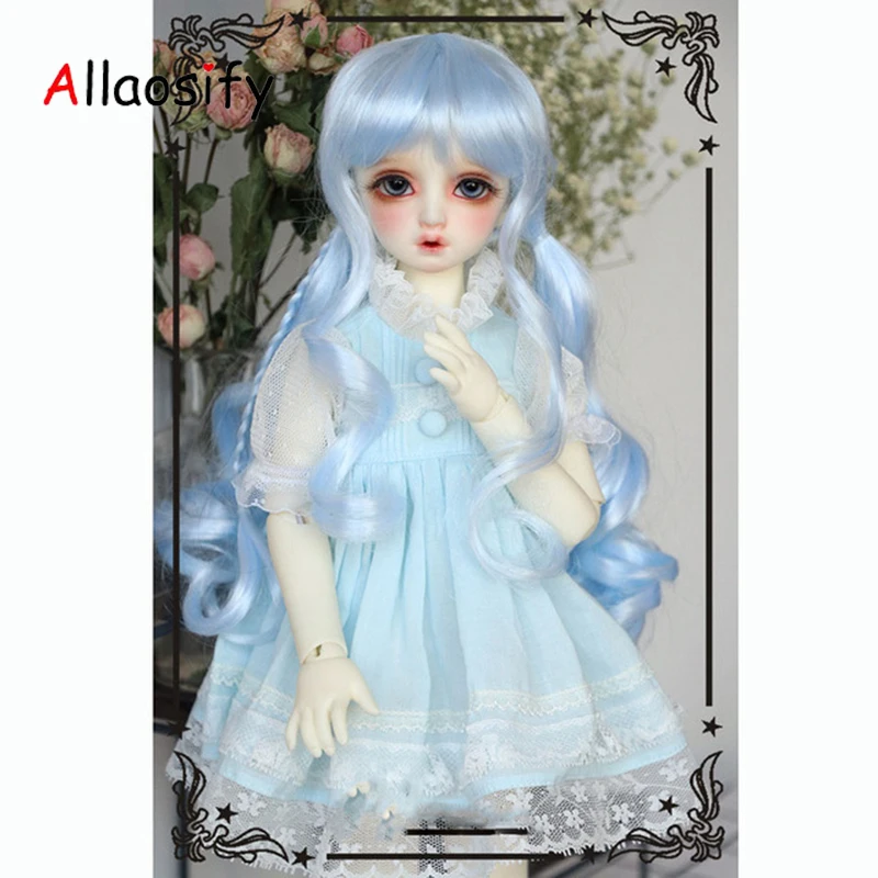 Allaosify bjd волосы 1/3 1/4 1/6 1/8 парик имитация мохера двойной хвост длинные в рулоне для