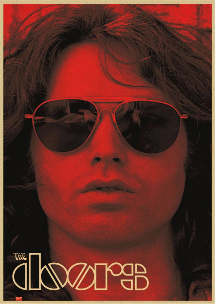 Винтаж Ретро Рок-Группа Музыка двери Jim Morrison матовая крафт-бумага плакат стены стикеры домашний декор - Color: Brown