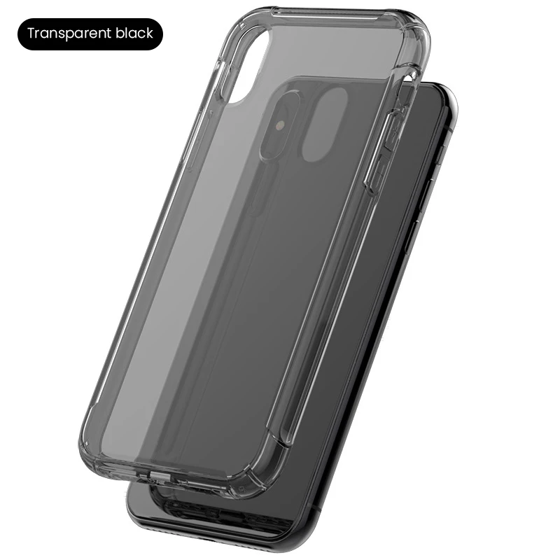 FS Transparent Black Роскошный противоударный прозрачный силиконовый чехол для айфон X XR XS 11 pro Max Coque айфон 8 7 6 6 S Plus защитный чехол - Цвет: FS Transparent Black