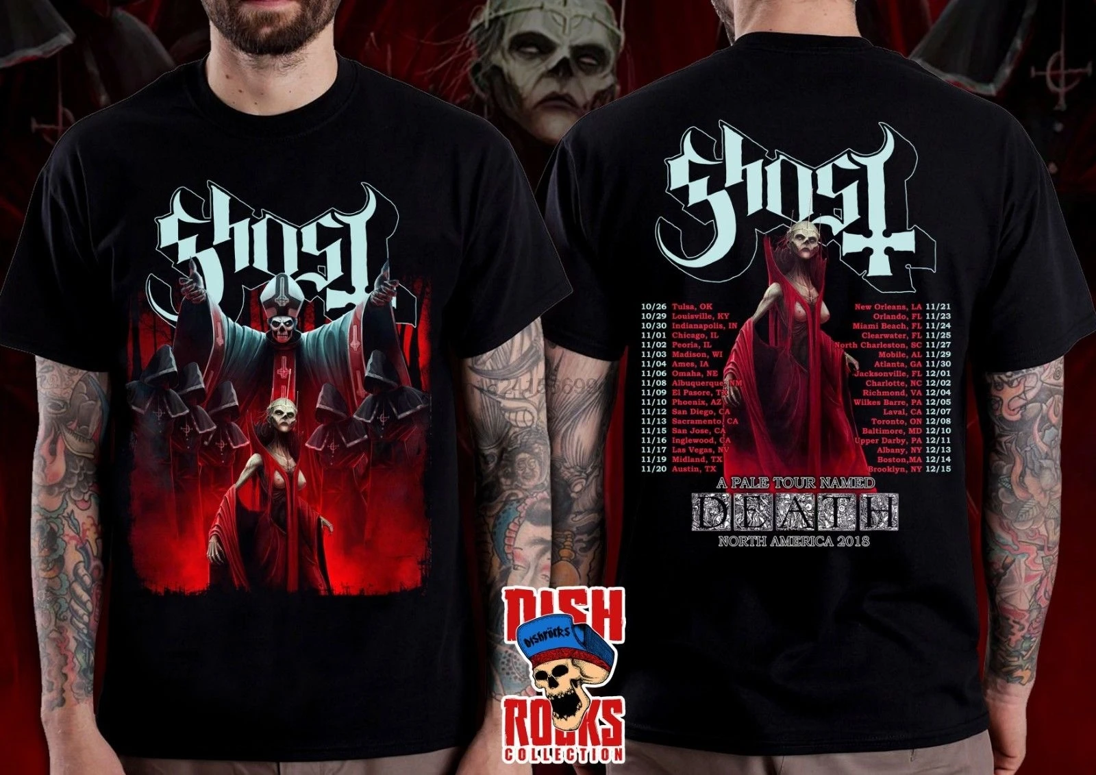 Футболка Ghost Bc Band размер S 2Xl Ретро футболка Мужская с коротким рукавом и круглым