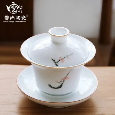 Ручная роспись цветок сливы 125 мл керамический чай Tureen гунг фу зеленый улун