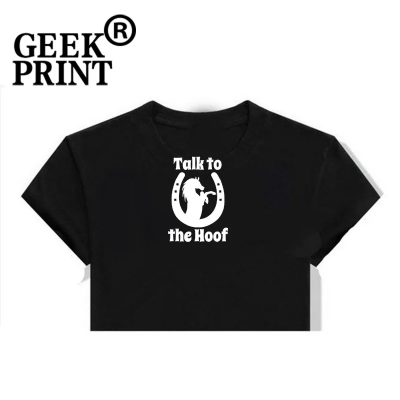 Женская футболка с изображением лошади Talk To The Hoof Riding Rider Подарочная для