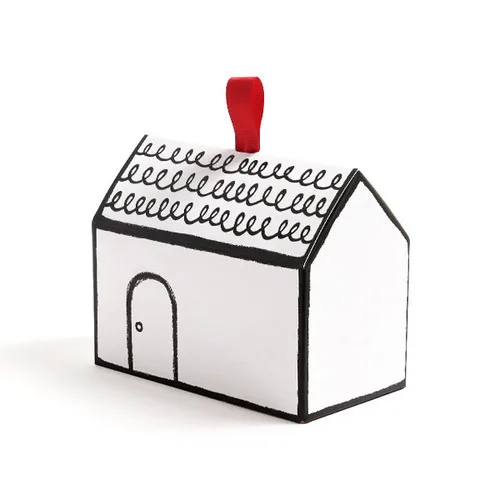 Length House 10 шт./лот красивый дом форма свадебные украшения коробка конфет с красной лентой Baby Shower День рождения подарок печенье в подарок коробка - Цвет: Length House