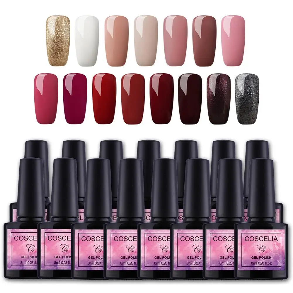 COSCELIA набор гель-лаков для ногтей наращивания дизайна впитывающий гибридный