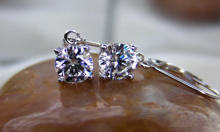 1 карат/шт отличные SONA имитирующие алмазные серьги капли из настоящего серебра