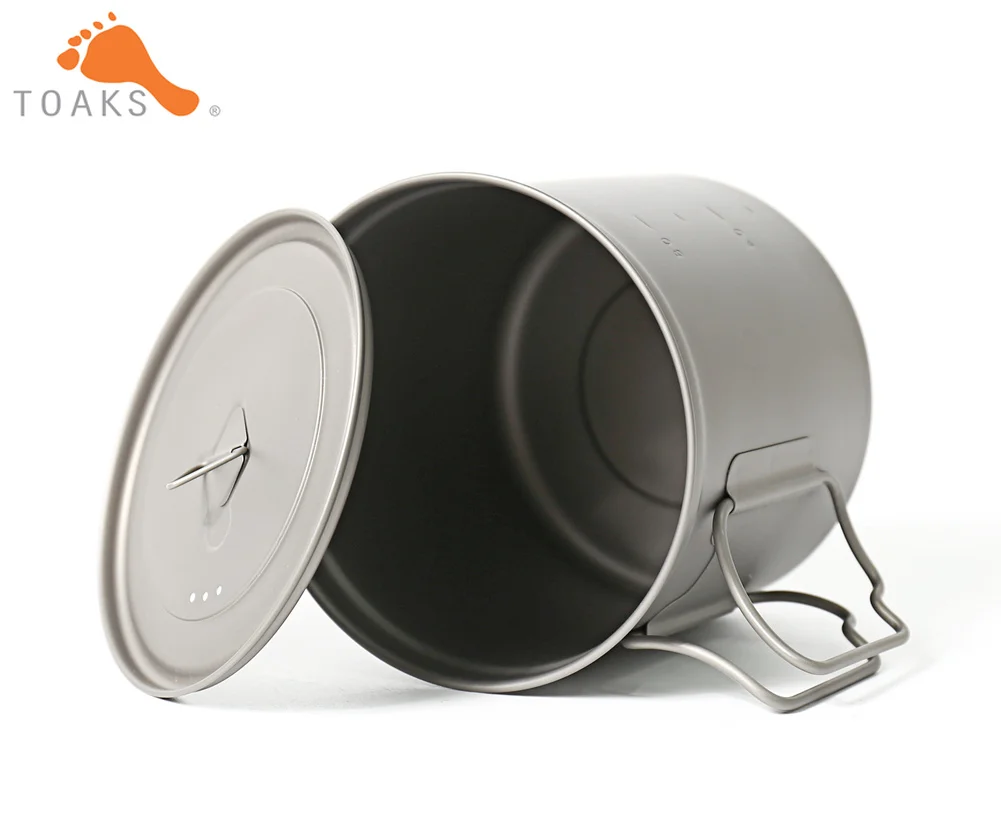 Кружка TOAKS POT 1100 из чистого титана Ультралегкая уличная кружка с крышкой и