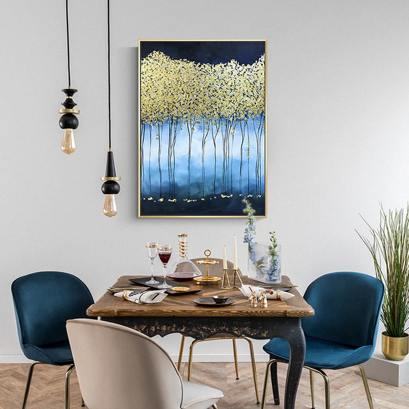 Modern Abstract Decorative Wall Art Blue Canvas Painting Print Picture and Poster for Living Room Bedroom Home Decor Unframed | Дом и сад