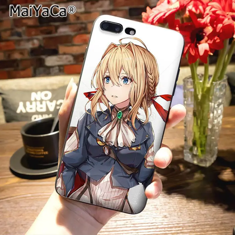 MaiYaCa Violet Evergarden Аниме Цветной рисунок аксессуары для телефонов Чехол для Apple iPhone 8 7 6 6S Plus X 5 5S SE 5C Чехол