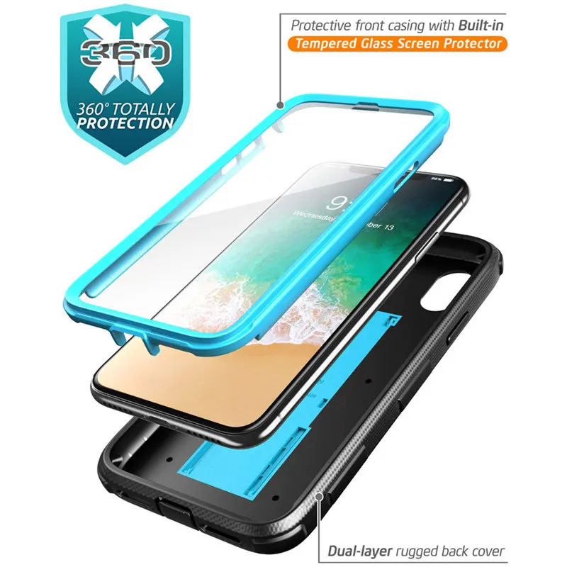 Чехол i-Blason Armorbox для iphone X Xs сверхпрочный противоударный чехол со встроенным