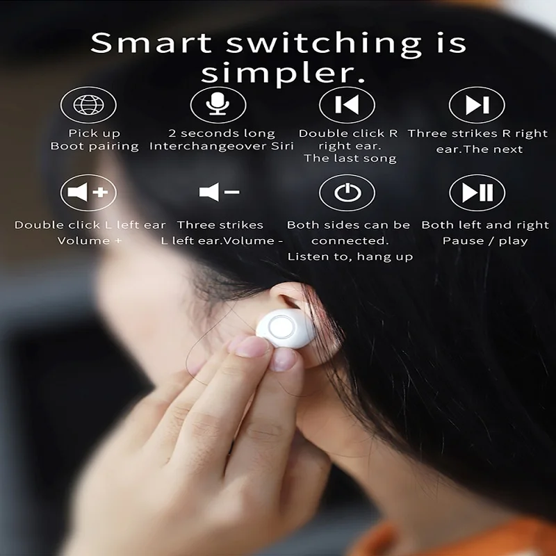 Модная мини гарнитура TWS Bluetooth 5 0 водонепроницаемые Беспроводные стереонаушники