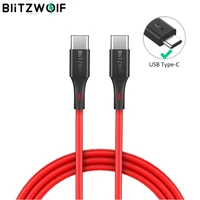 blitzwolf 3a usb2 0 type c to type c pd charger charging usb c data cable for ipad pro macbook for huawei for xiaomi smartphone