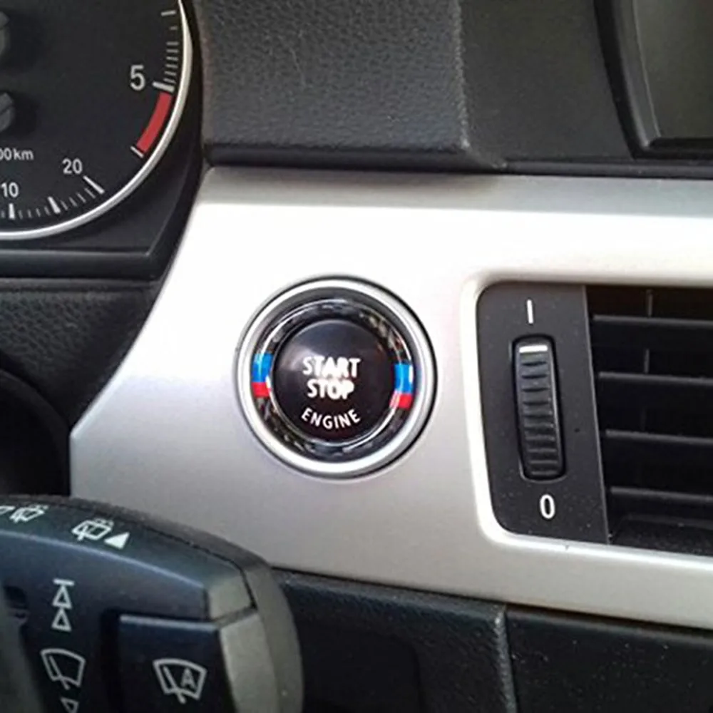 Углеродное волокно кнопка запуска кольцо декор отделка для BMW 3 серии E90 / E92 E93 |