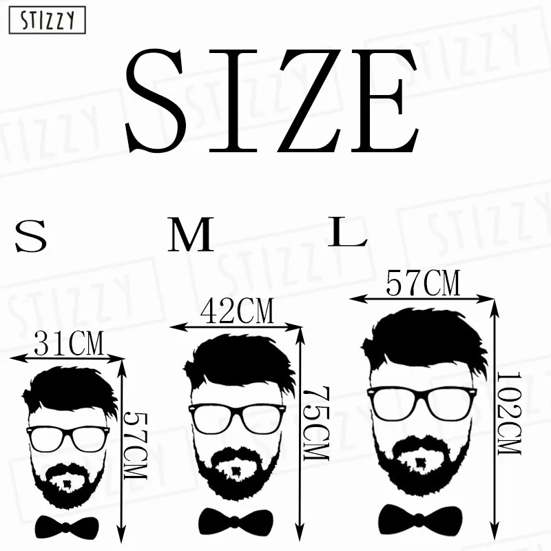 STIZZY Наклейка на стену модная Борода Человек стрижка стикер барбершоп искусство