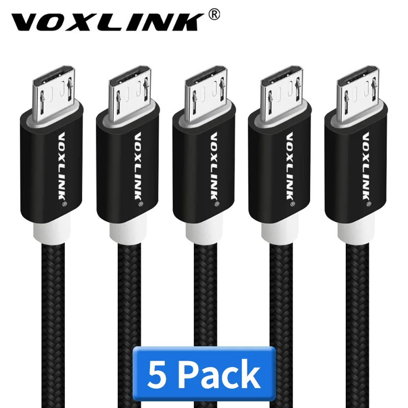 

VOXLINK Micro USB Cable Mobile Phone Cables Aluminum Nylon Charging Suitable for Samsung xiaomi LG Galaxy HTC Android usb cable