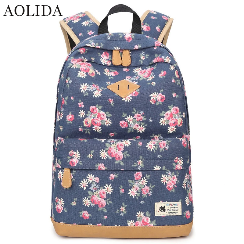 

OCEHNUU Fashion Canvas Printing Women Bag Backpack School Bags For Girls Casual Laptop Rucksack Backpack Woman Mochila Flowers