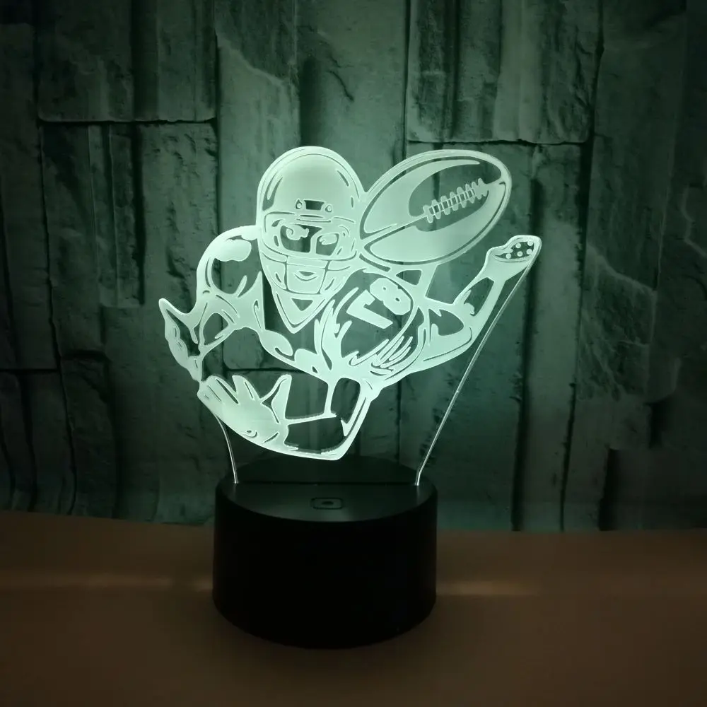 Новые 3d светильники для регби 7 цветов сенсорный пульт рождественские украшения