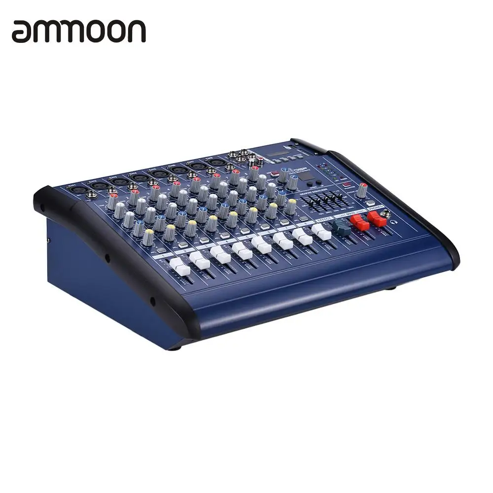 Ammoon 8 канальный усилитель микшера цифровая аудиомикшерная консоль с фантомным