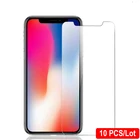 10 шт. закаленное стекло для iPhone X XS MAX 6 6s 7 8 Plus 4 4s 5 5s SE 5C Защитная пленка для экрана Защитный чехол из закаленного стекла