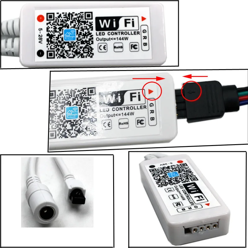 ZGX Wi-Fi светодиодный rgb-светодиодная полоса света 5050 Wi-Fi беспроводной контроллер светильник ip неоновые водонепроницаемая лента DC12V водить 60leds/м 5 м 10 м 15 м Декодер каналов кабельного телевидения