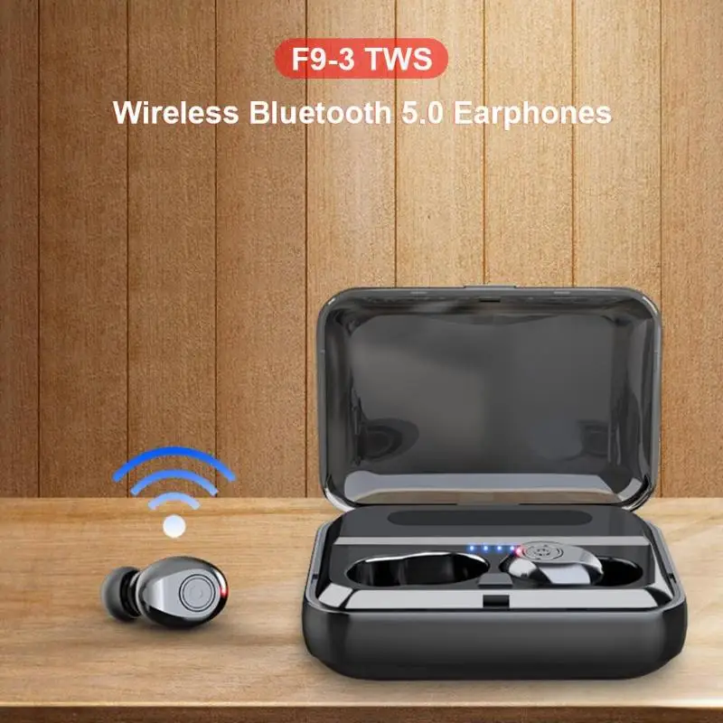 Белые/черные наушники BT 5,0 F9-3 TWS наушники Bluetooth 5,0 Беспроводные спортивные наушники с зарядным устройством для Xiaomi Apple huawei