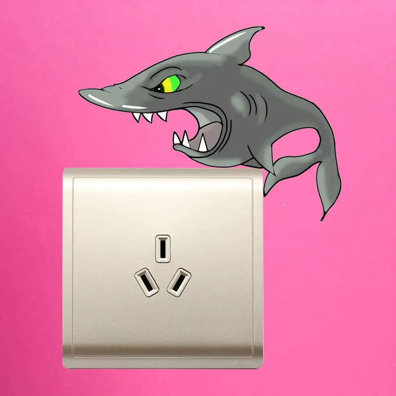 YOJA эскиз Акула переключатель наклейка комната настенный стикер ПВХ Декор 8SS0940 |
