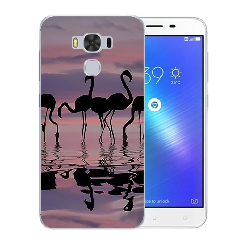 Soft Silicone for Asus Zenfone 3 MAX ZC553KL 5.5 inch Phone Cases Flamingos Pattern Coque Protective Back Cover |