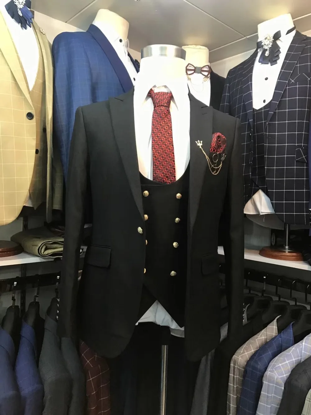 Новые реальные фотографии мужские свадебные костюмы Slim Fit 3 шт смокинг жениха двубортный Лучший мужской костюм в деловом стиле