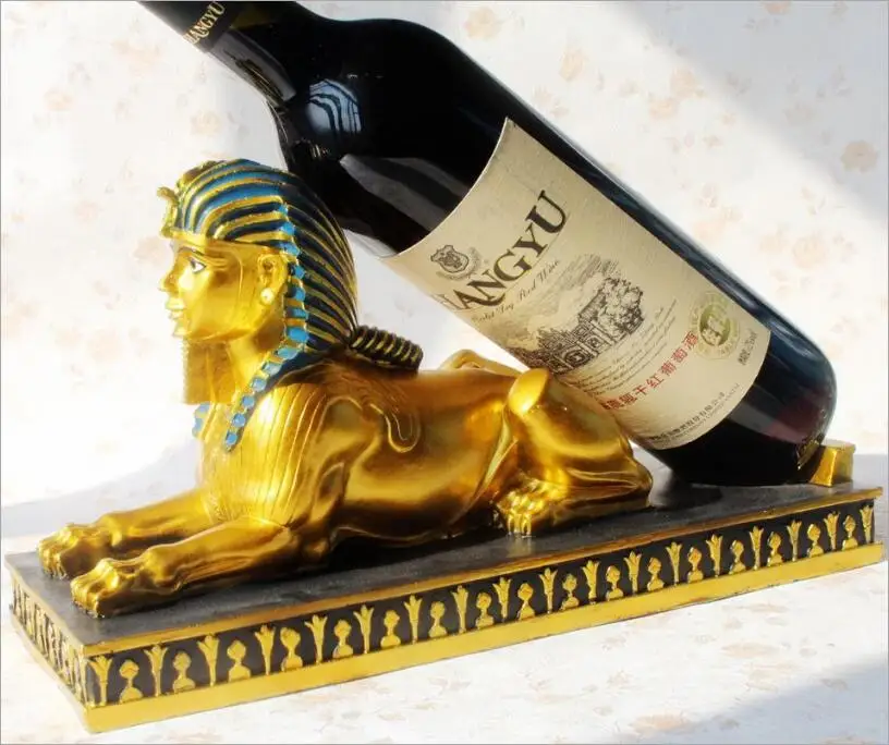 

Resin crafts European Fashion Egypt pharaoh Sagittarius Wine Rack Fashion Home Decor Wine holder retro furnishing decorative