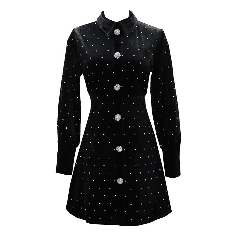 Новое модное подиумное дизайнерское платье 2018 женское бархатное зимнее со