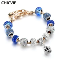 chicvie blue crown custom adjustable bracelets bangles charms for jewelry making friend bracelet for women bracelet sbr170067
