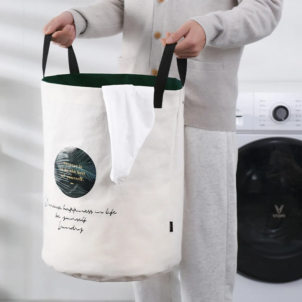 Большая корзина для белья одежды хлопковая водонепроницаемая сумка стирки