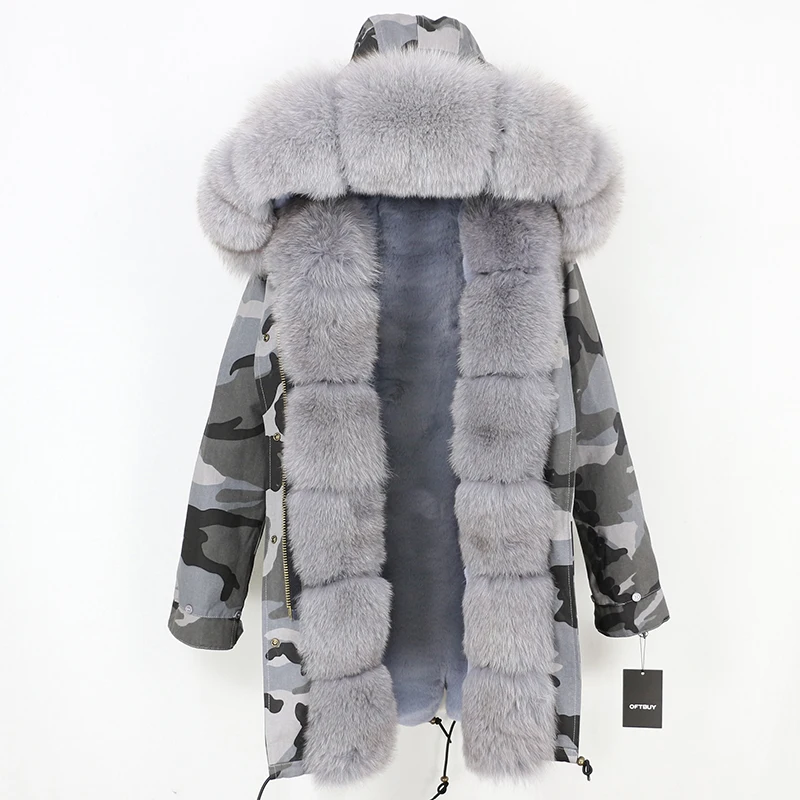 OFTBUY длинная парка, пальто с натуральным мехом, зимняя куртка для женщин, Воротник из натурального Лисьего меха, Толстая теплая брендовая Роскошная Съемная уличная одежда
